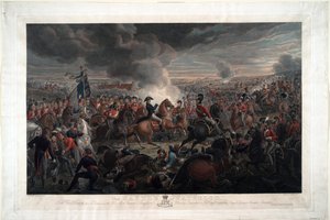 Bitva u Waterloo - Sauerweid, Alexander Ivanovič (1783-1844) - 1819 - Lept, akvarel - 61,6x91,3 - Soukromá sbírka
