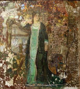 Harfenista. Portrét Tatiany Sergejevny Bartsevové (1886-1984) par Savinov, Alexander Ivanovič (1881-1942) od Alexander Ivanovich Savinov