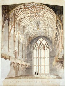 Interiér kaple Newyorské univerzity od Alexander Jackson (attr. to) Davis