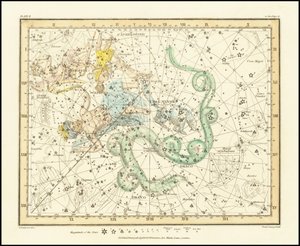 1822 - Alexander Jamieson - Ursa Minor - Malý medvěd zobrazující také Kasiopeju, Draka a Cefea od Alexander Jamieson