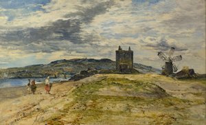 Broughty Castle, cca 1860 (olej na panelu)
