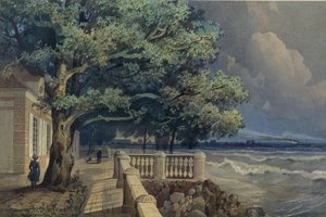 Terasa v paláci Monplaisir, Peterhof, 1847 od Alexander Matveyevich Dorogov