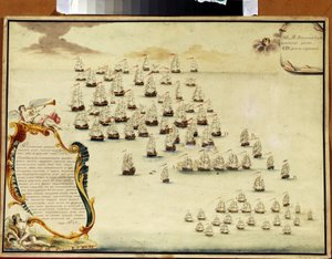 Námořní bitva u Kerčského průlivu (Ukrajina) 19. července 1790 (Námořní bitva u Kerčského průlivu 19. července od Alexander Nikolaevich Depaldo