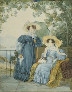 Portrét Contess Ekateriny Artemievna Vorontsova 1780-1836 a princezny Eleny Mikhailovna Galitsine 1776-1856, 1825