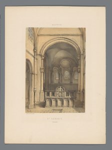 Interiér baziliky svatého Serváce v Maastrichtu St. Servais (interiér) (titul na objektu) Monuments de Maastricht (název série) od Alexander Schaepkens