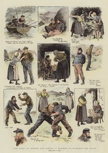 Příběh Homeshe a Hamishe, varování pro manžele a manželky (chromolitho)