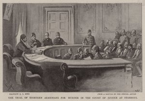Proces s osmnácti Armény za vraždu u Soudního dvora ve Stamboulu od Alexander Stuart Boyd