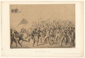 Slavící studenti zdraví svého idola Franze Liszta Franz Liszt v Leidenu v roce 184* (titul na objektu) Z minulosti (název série) od Alexander Ver Huell (signed by artist)