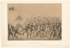 Oslavující studenti zdraví svého idola Franze Liszta Liszt v Leidenu v roce 184* (název na objektu) Z minulosti (název série) od Alexander Ver Huell (signed by artist)