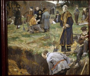 Dekabristé (nebo děkabristé) (decembrismus) odsouzeni k vyhnanství v Čitě na Sibiři po pokusu o státní převrat zorganizovaném 14. prosince 1825. Obraz Alexandra Viktoroviče (Alexandra Viktora) Moravova (1878-1951)