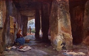 Prehistorická jeskyně, Antequera (barevná litho)