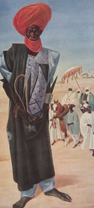 Magemma, šéf jezdců sultána Seryho ussa z Maradi, území Nigeru, z kreseb a maleb Afriky, popravený během expedice Citroen Center Afrique, druhé mise Haardt Aud od Alexander Yakovlev
