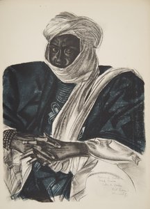 Mohamed Salek, dit Doud Moura, sultán z Ouadai (Fort Lamy), z Kresby a malby Afriky, popravený během expedice Citroen Center Afrique, druhá mise Haardt Audouin-Dubreuil, hospoda. od Alexander Yakovlev