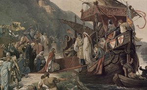 Císař Fridrich II přijímá ve Stolzenfelsu svou nevěstu Isabellu od Alexander Zick