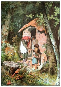 Ilustrace k Jeníčkovi a Mařence od bratří Grimmů, asi 1899 (ofsetový tisk) od Alexander Zick