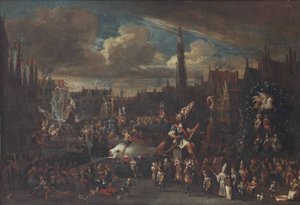 Ommegang v Antverpách u Meiru od Alexander van Bredael