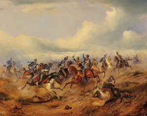 Scéna z maďarské revoluce v letech 1848-1849, c. 1850.