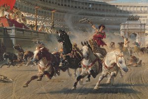 The Chariot Race, c.1882 (olej na plátně) (detail 201093)
