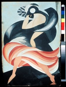 ""Ženská maska"" Kostým pro postavu ze hry ""Romeo a Julie"" od Williama Shakespeara. Kvaš od Alexandry Alexandrovna Exter (1882-1949) 1921 Státní ústřední muzeum divadla A. Bakhrushina, Moskva, Rusko od Alexandra Alexandrowna Exter
