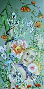 Kvetoucí žena a ptáci od Alexandra Higgins