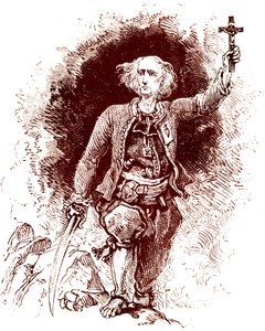 Chouanský kněz. Royalistické povstání v Bretani. Konec 19. století (rytina) od Alexandre (1850 1888) Ferdinandus