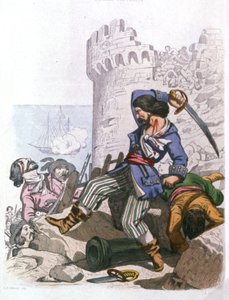 Grammont, francouzský pirát, c. 1850 (rytina) od Alexandre (after) Debelle