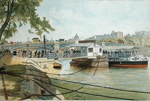 Ponton v Suresnes, vedle Pont des Saints Peres od Alexandre Brun