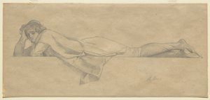 Studie pro "Le Poete Florentin", c.1853 od Alexandre Cabanel