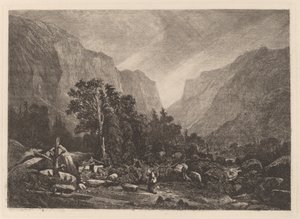 Pár u zničeného domu od Alexandre Calame