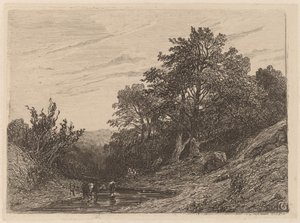 Stádo v proudu od Alexandre Calame