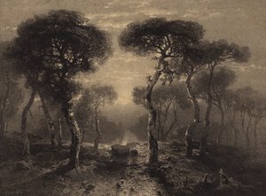 Krajina se stromy od Alexandre Calame