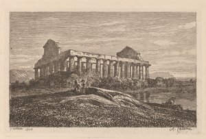 Ruiny v Paestum od Alexandre Calame