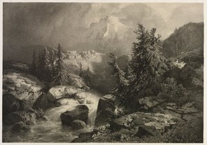 Bouře v Alpách. od Alexandre Calame