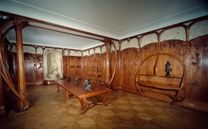 Alexandre Charpentier (1856 - 1909) ve spolupráci s Alexandrem Bigotem; Salle a jesličky kolem roku 1901; Paříž, Musee d
