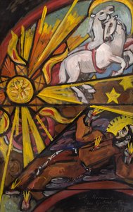 Projekt barevného skla pro Saint-Maurice, kolem 1930-32 (kvaš na papíře) od Alexandre Cingria