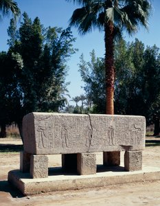Egypt, Káhira, Starověký Memphis, Rytý sarkofág od Nicolas Toussaint Charlet