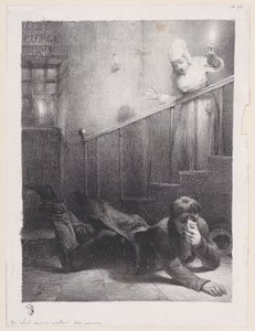Pád ze schodů, 1834-35. od Alexandre Gabriel Decamps