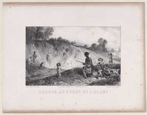 Lov fretky s Blanky, ze série Lovecké scény, 1829. od Alexandre Gabriel Decamps