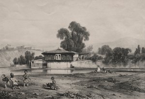 Pavilon na okraji řeky. od Alexandre Gabriel Decamps