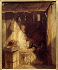 Turecký obchodník kouří ve svém obchodě Obraz Alexandra Gabriela Decampse (1803-1860) 1844 Ne. 0,36x0,28 m Paříž, musee d