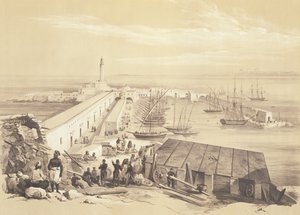 Port and Pier of Algiers, ze svazku připomínajícího francouzské expediční síly, které dobyly Alžír v roce 1830, vyryl Adolphe Jean-Baptiste Bayot (1810-66) od Alexandre Genet
