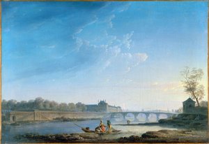 Nábřeží Tuileries a Pont Royal, kolem roku 1780 (olej na plátně)
