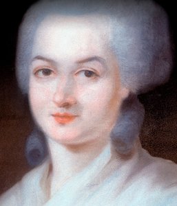 Detail portrétu Olympe de Gouges (Detail) (Marie Gouze, zvaná Olympe de Gouges