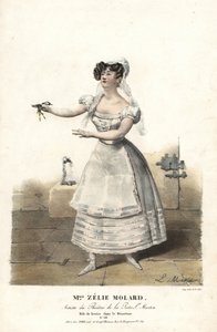 Tanečnice slečna Zelie Molard a Louise v Le Deserteur od Francoise-Alexise Blache Jr., choreografie Dauberval, Theater de la Porte St. Martin od Alexandre Marie Colin