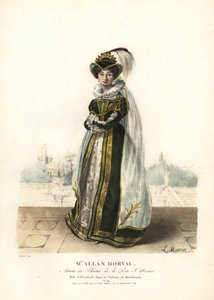 Marie Dorval nebo Madame Allan Dorval jako královna Alžběta v Le Chateau de Kenilworth Jean-Baptiste Blache a Henri Lemaire, Theater de la Porte St. Martin od Alexandre Marie Colin