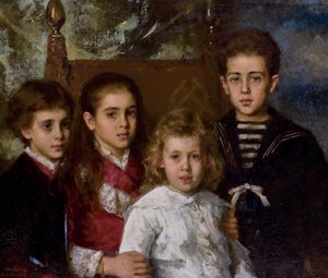 Portrét dětí Paula Pavloviče Demidoffa, druhého prince ze San Donato 1839-1885, Avrora, A od Alexei Alexeyevich Harlamov