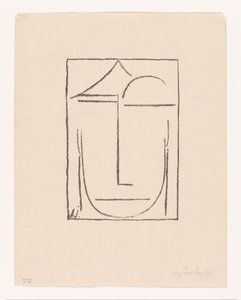 Bez názvu (hlava) (hlava) stylizovaný obličej Kopf I (původní název) od Alexei Jawlensky (signed by artist)