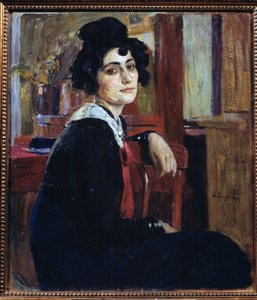 Francouzka (Francouzka). Obraz Alexeje Michajloviče Korina (Korine) (1865-1923), olej na plátně od Alexei Mikhailovich Korin