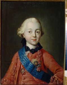 Portrét velkovévody Pavla Petroviče Romanova (1754-1801) v dětství. Stane se ruským carem pod jménem Pavel I. (Portrét velkovévody Pavla Petroviče jako dítěte). Obraz Alexeje Petroviče Antropova (1716-1795)