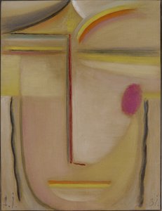 Abstract Head: Gold and Pink, 1931 (olej na kartonu)